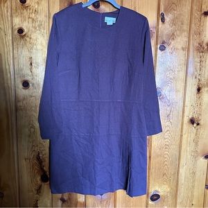 Vintage Decade Designs Pleated Long Sleeve Mini Dress